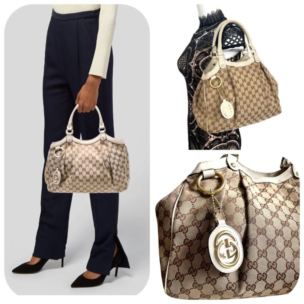 Auc Gucci GG Monogram Canvas Sukey Bag - Picture 1 of 12